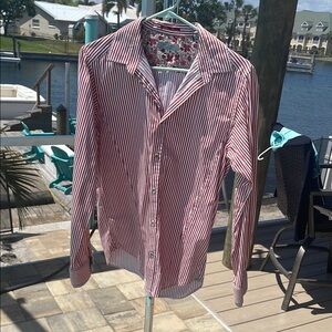 Striped Red and White Men's Shirt